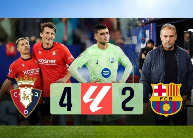 Barcelona thua sốc trước đội bóng tầm trung Osasuna với tỷ số 2-4