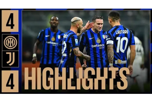 Đại chiến Serie A Inter và Juventus hòa nhau với cơn mưa bàn thắng