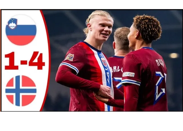 Haaland ghi bàn giúp Na Uy thắng Slovenia sáng cửa trở lại Leauge A
