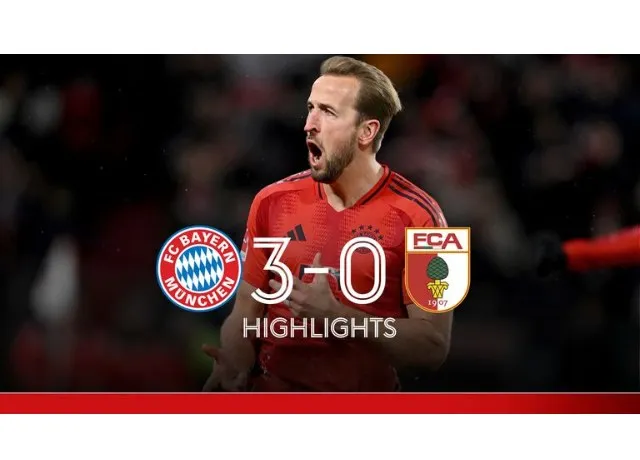 Harry Kane lập hat-trick giúp Bayern giành chiến thắng 3-0 trước Augsburg