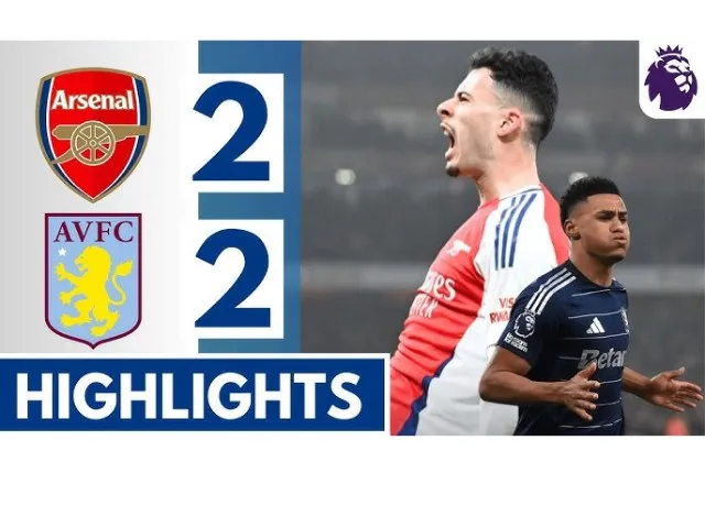 Arsenal gây thất vọng khi để Aston Villa cầm hòa 2-2 trên sân nhà