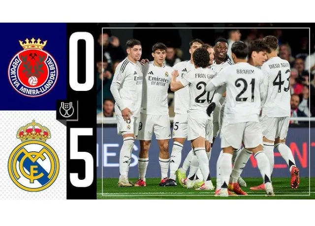 Arda Guler lập cú đúp giúp Real chiến thắng 5-0 trước Deportiva Minera