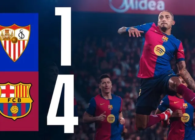 Barca tiếp tục thắng đậm Sevilla với tỷ số 4-1 trên sân khách