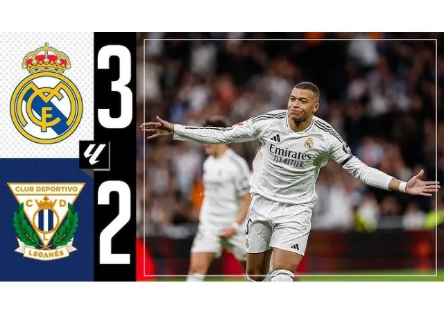 Real Madrid thắng kịch tính Leganes trên sân nhà với tỷ số 3-2