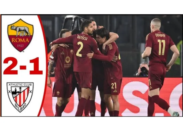 Roma ngược dòng phút bù giờ trước Athletic Bilbao