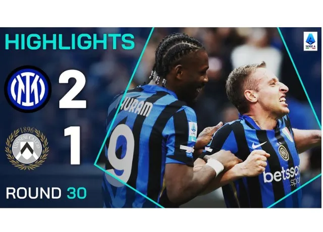 Inter tiếp tục đứng top 1 Serie A khi đánh bại Udinese 2-1
