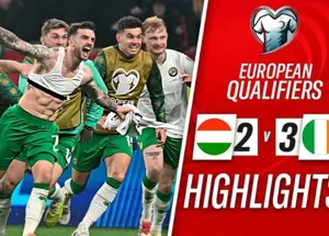 Ireland vỡ òa khi đánh bại Hungary 3-2, giành vé play-off