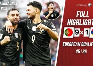 Bồ Đào Nha nghiền nát Armenia 9-1, ghi tên vào World Cup 2026